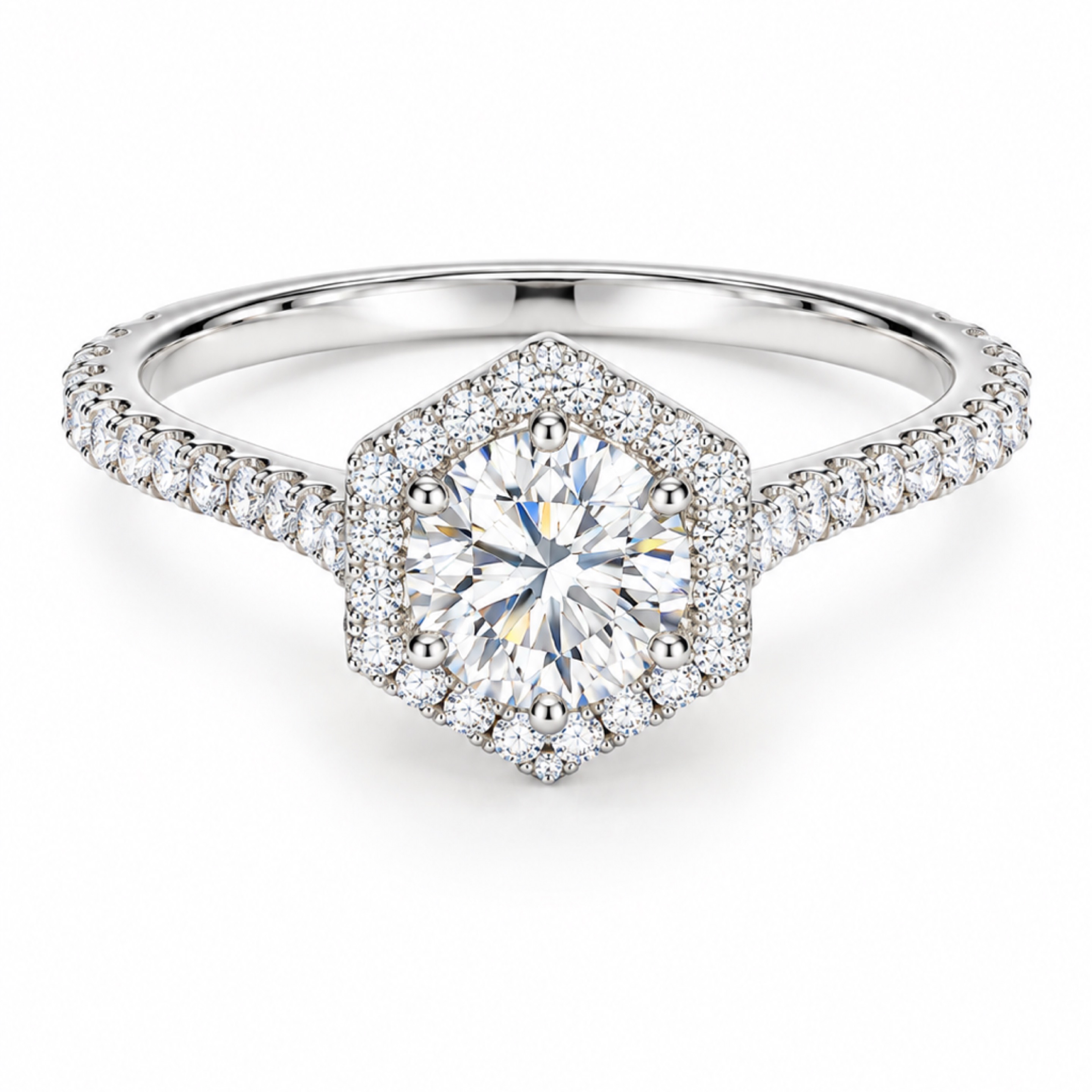 Moissanite Halo Ring Sz. 10