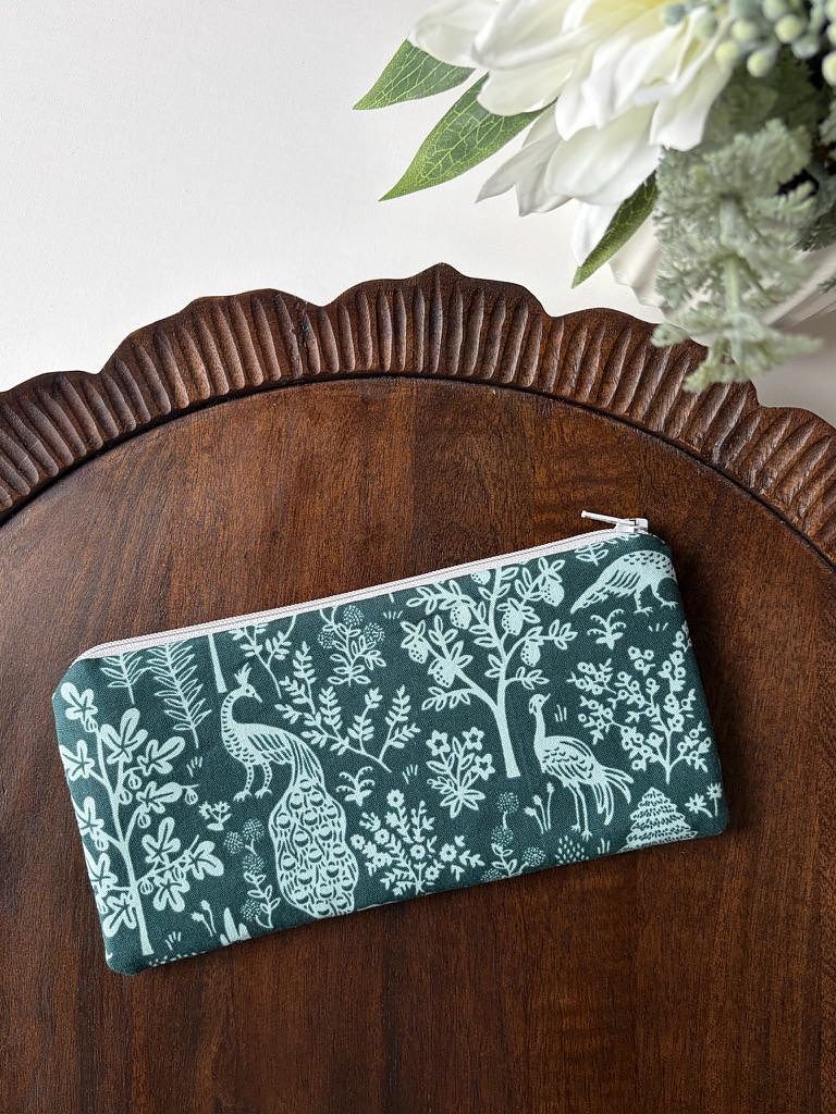 Pencil Pouch – Menagerie Silhouette Emerald, photo 5 of 6