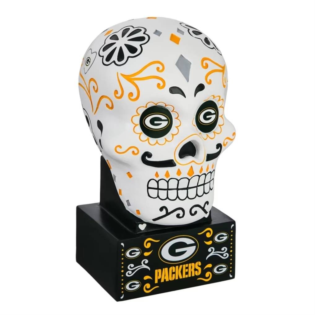 Green Bay Packers Sugar Skull Statue