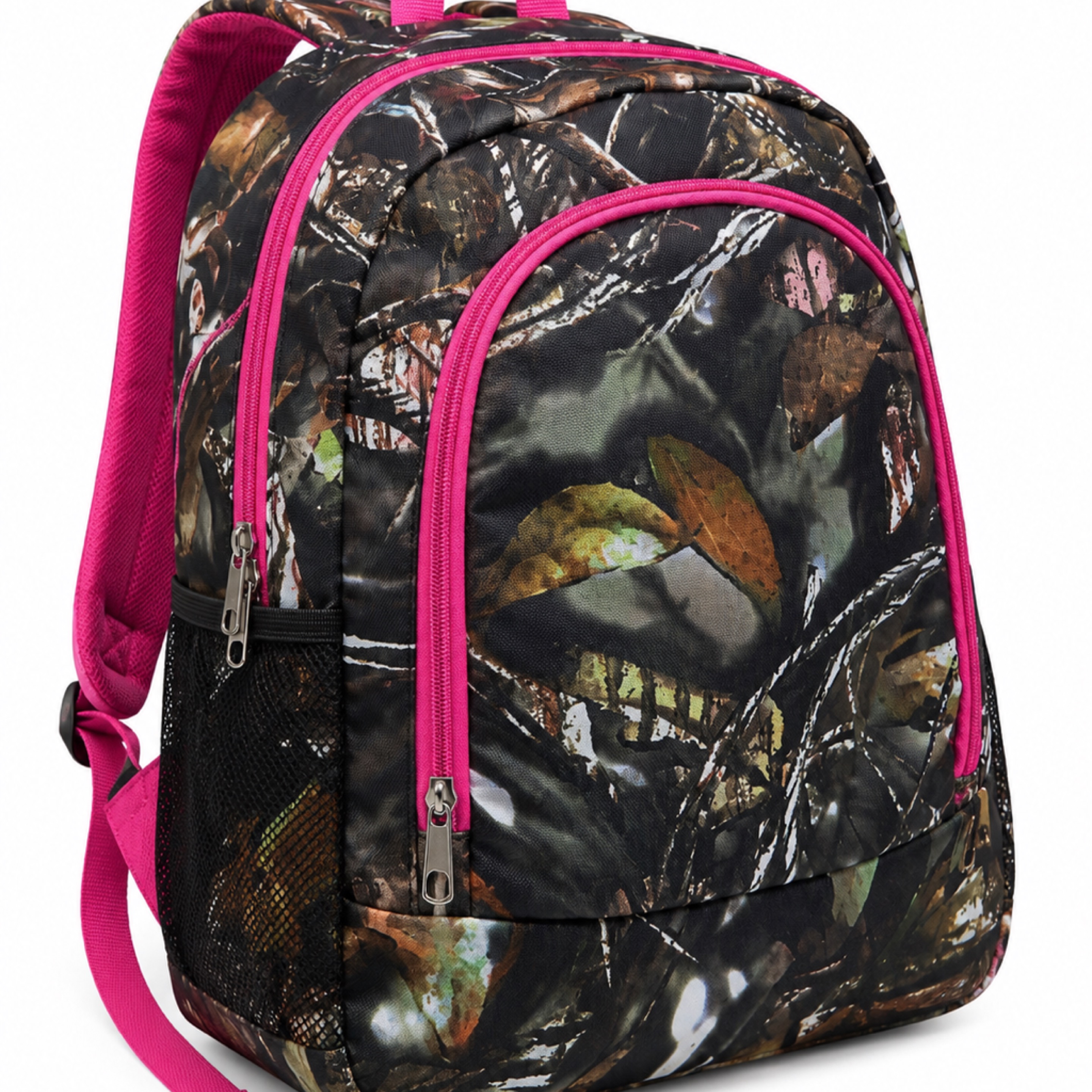 Pink Trim Camo Backpack
