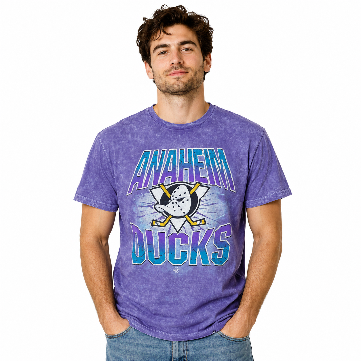 Anaheim Ducks Purple '47Brand Bottle Rocket Rocker Shirt