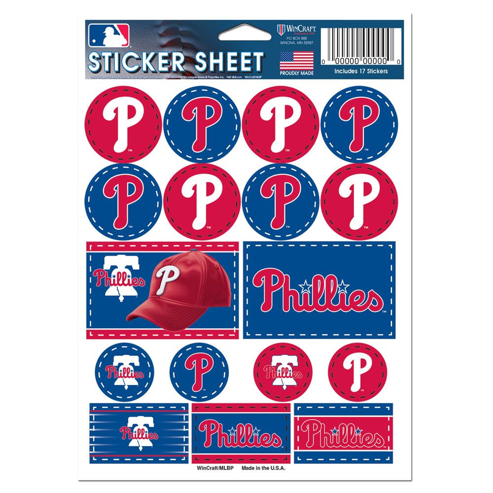 Philadelphia Phillies Vinyl Decal Sheet 5x7"