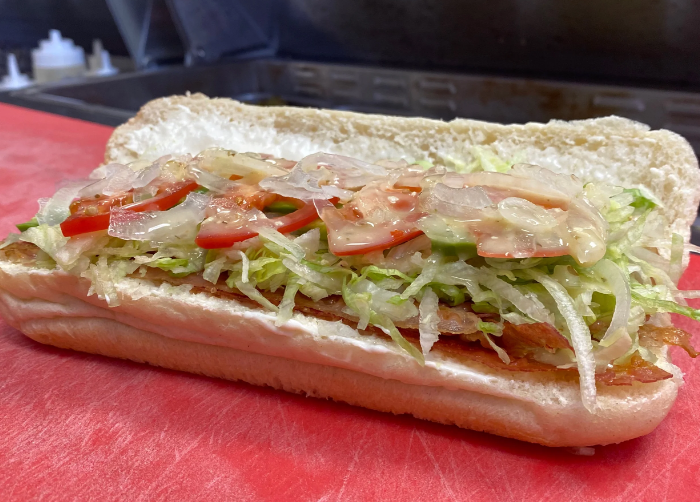 BLT sub sandwich with crispy bacon tomato and lettuce — Town Hero Subs, Palm Beach County FL