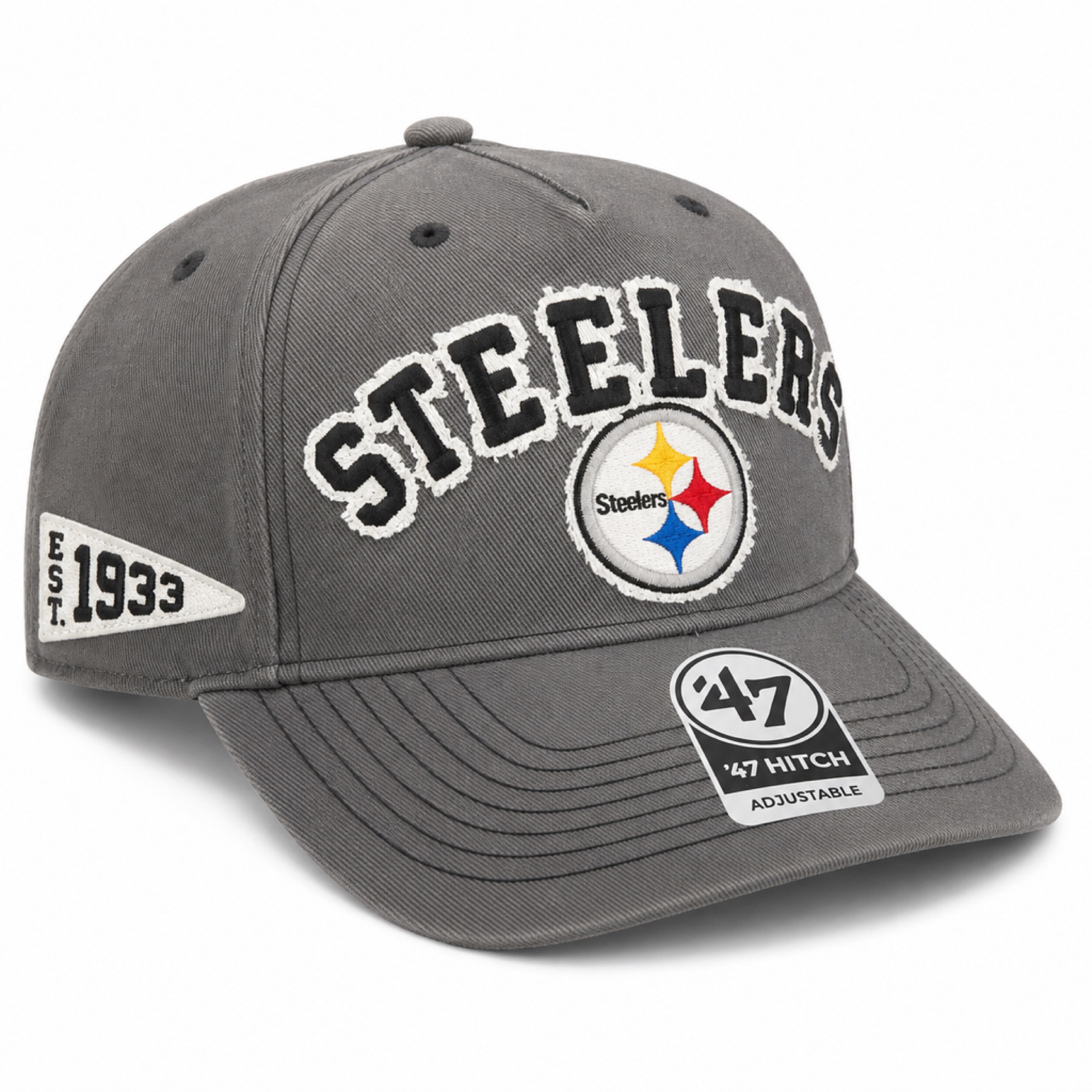 Pittsburgh Steelers Coal '47 Brand Calderwood Hitch Snapback Hat