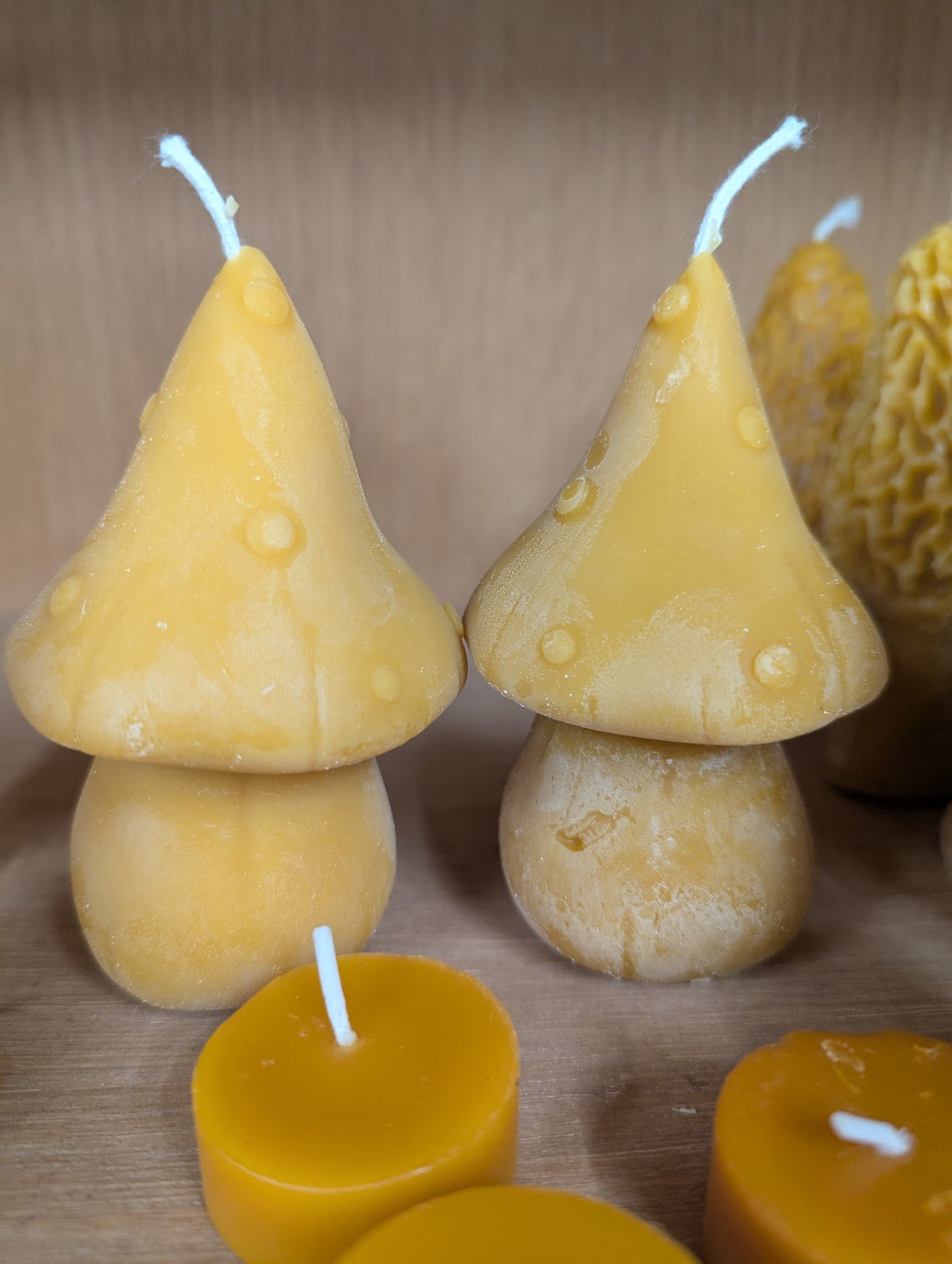 Anarchy Apiaries  |  Honey, Candles, Products - Pointed Toadstool Candles 4oz