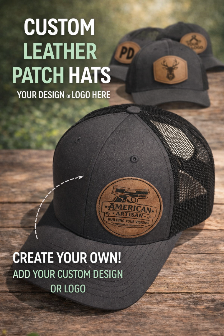 Custom Customer Designed Leather Patch Trucker Hat
