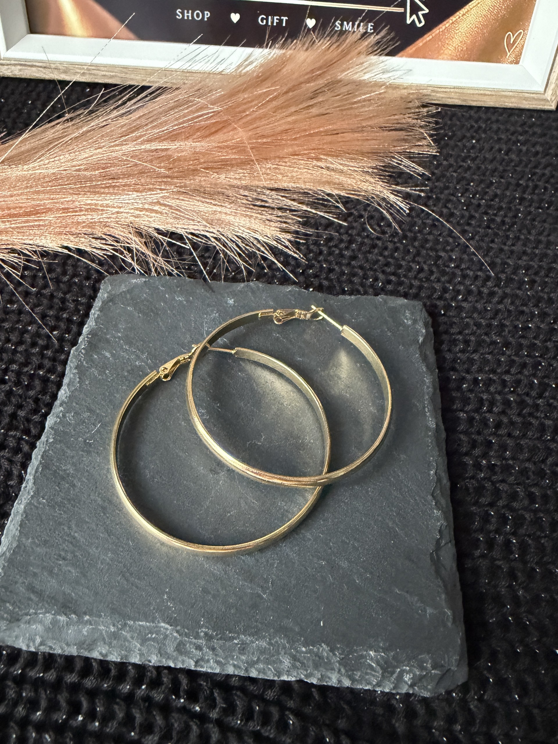 18K Gold Plated 316 Stainless Steel Classic Round Hoop Earrings