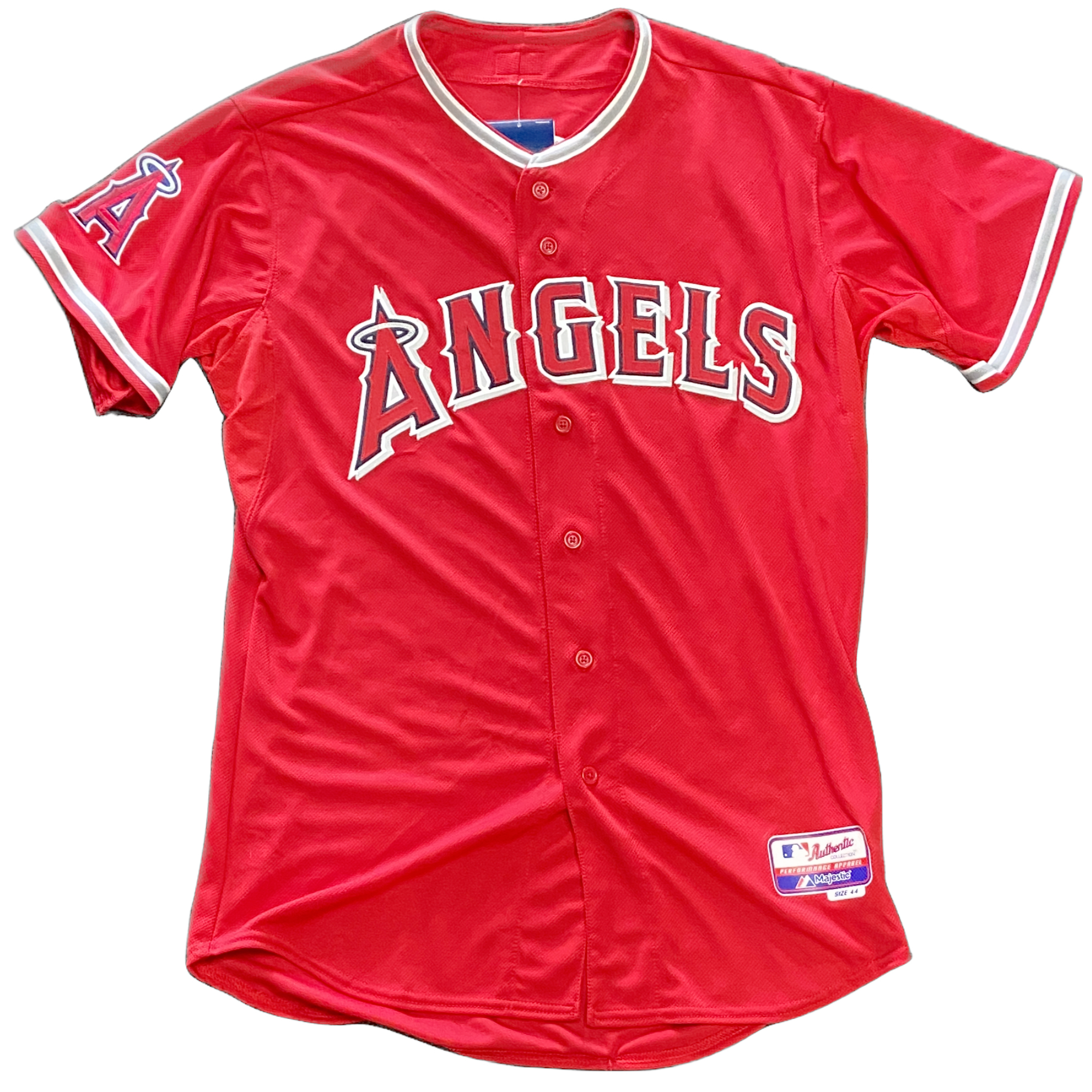 Los Angeles Angels Authentic Majestic Athletic Scarlet Red Jersey