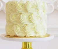 Signature Cake - Rosettes - 6" Round - Strawberry Cake, Filled with Strawberry Jam/Compote and Iced with Vanillabuttercream