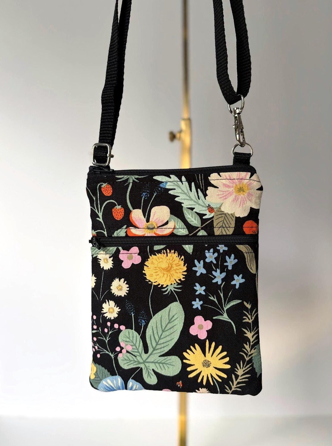 Small Crossbody Bag – Strawberry Fields Black, photo 2 of 12