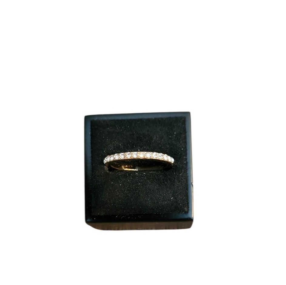 Size 7 Gold Toned Pave Crystal Band