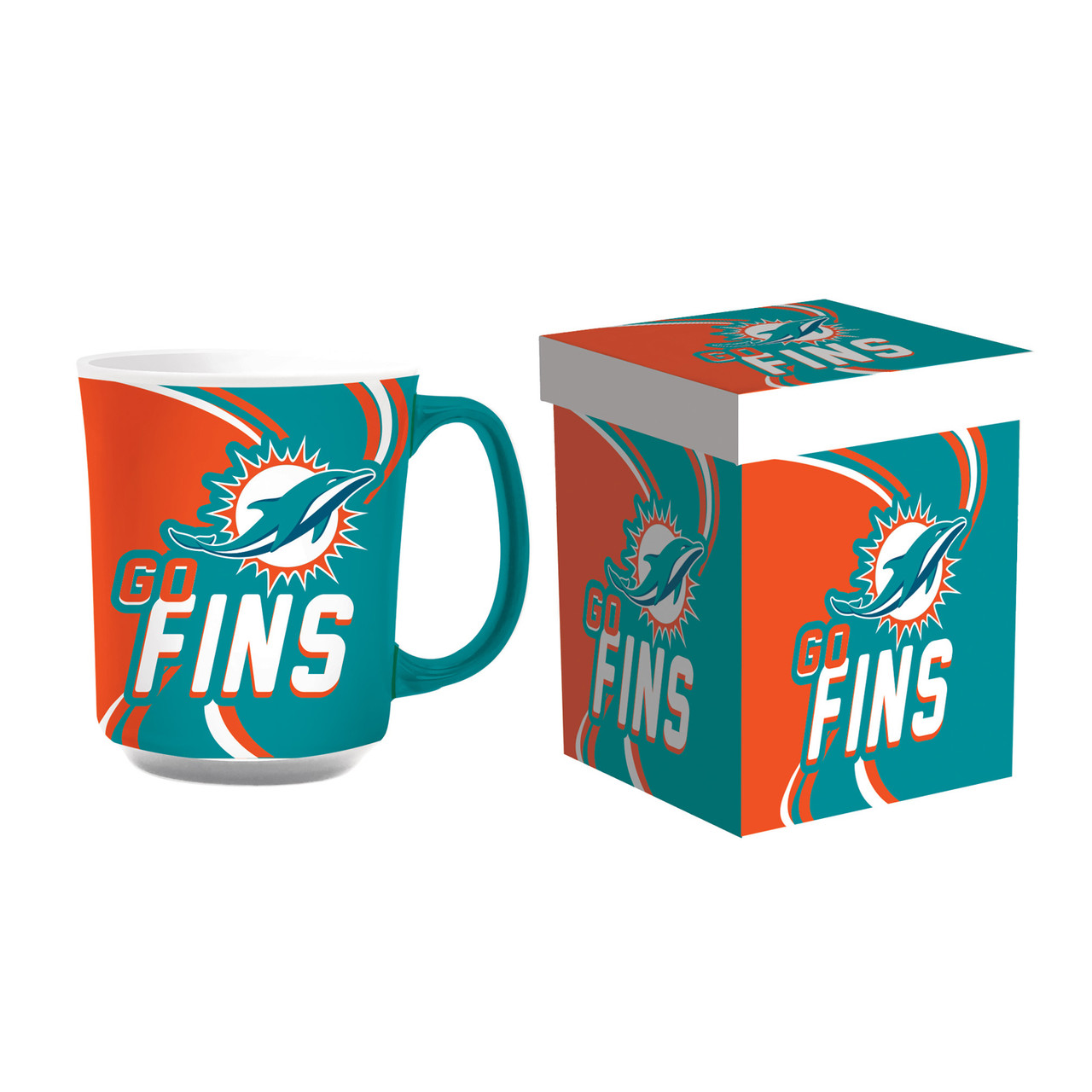 Miami Dolphins Ceramic Coffee Mug with Matching Box 14oz