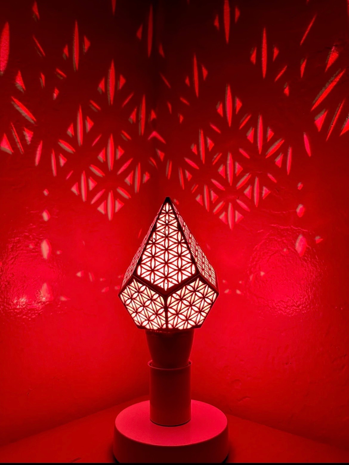 Flower Of Life White AglowGeo Light Bulb + Remote