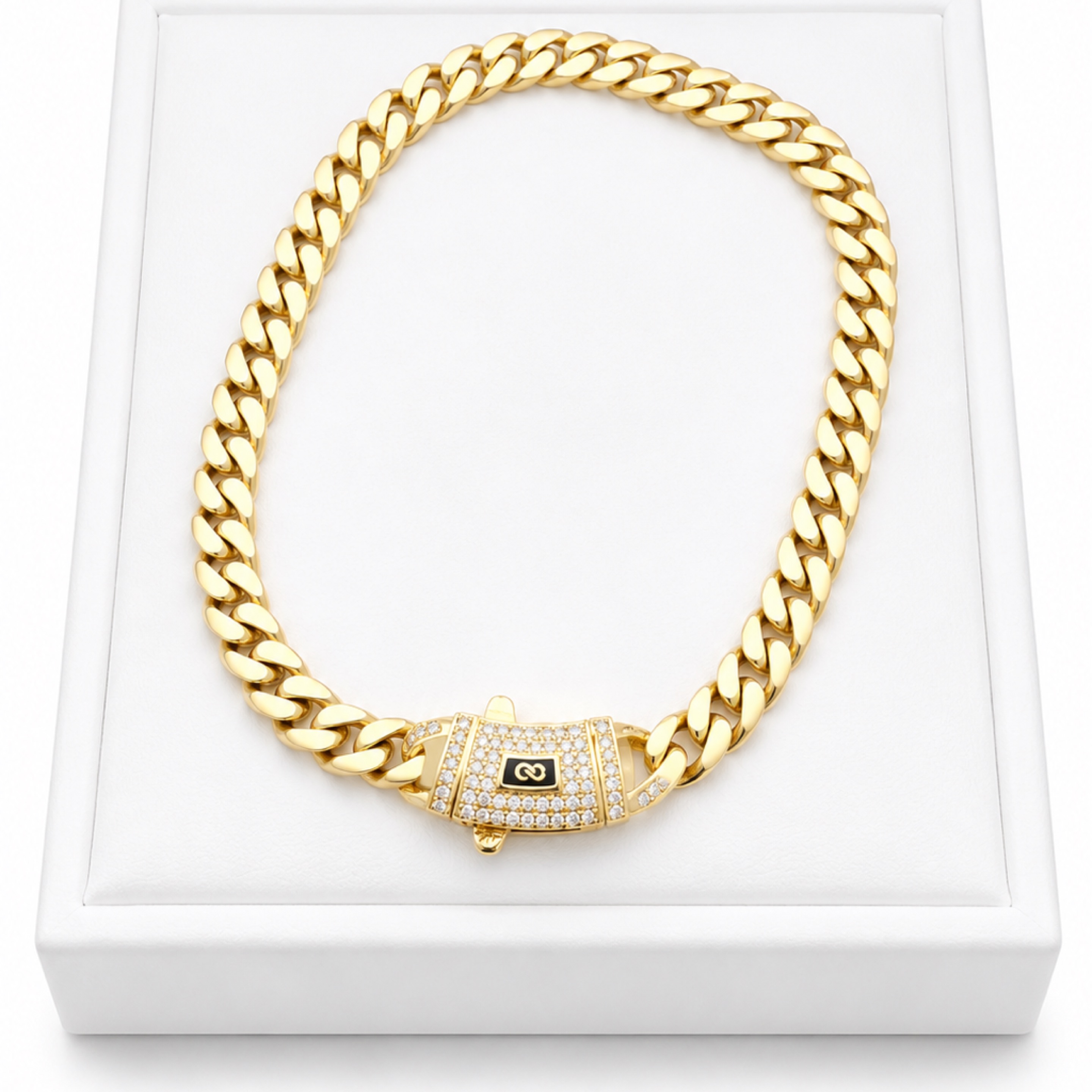 8” Iced Box Monaco Cuban Bracelet/ 8mm