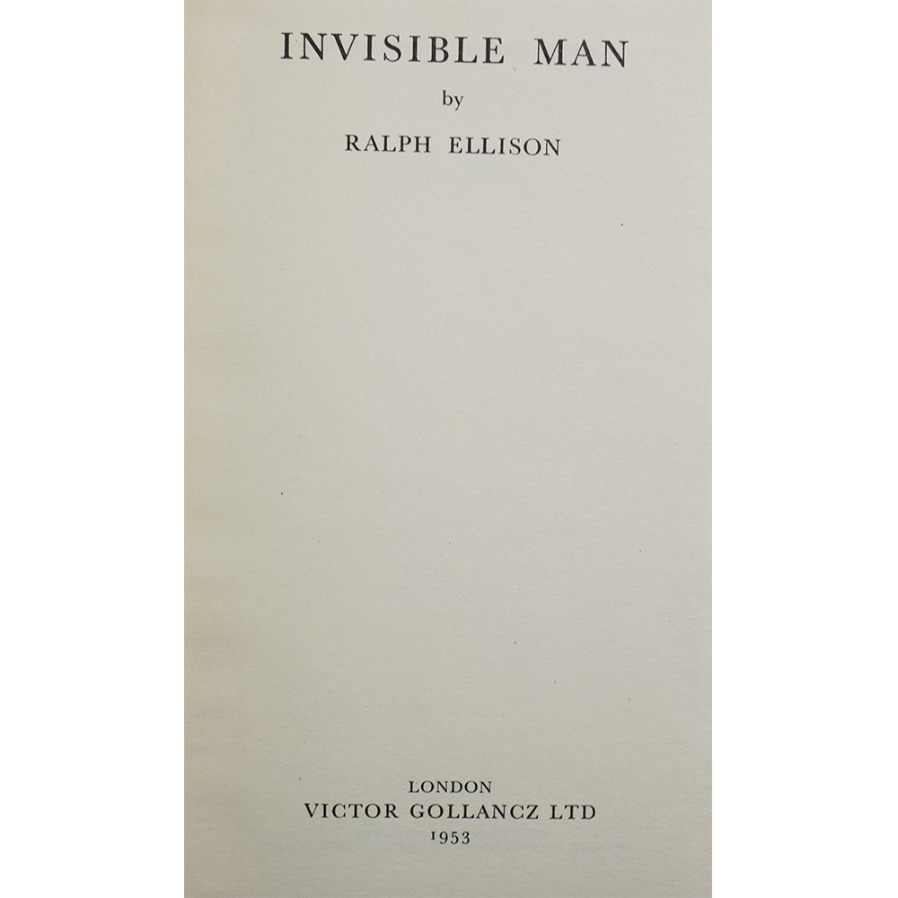 Ellison, Ralph -- The Invisible Man [Book}