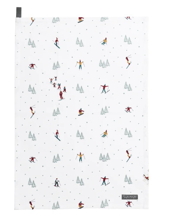 Skiing Tea Towel (Set of 2) by Sophie Allport