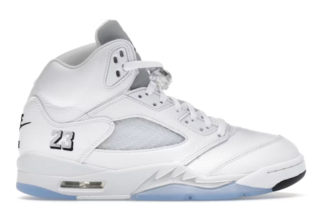 air Jordan 5 retro og white metallic 9.5 (new)