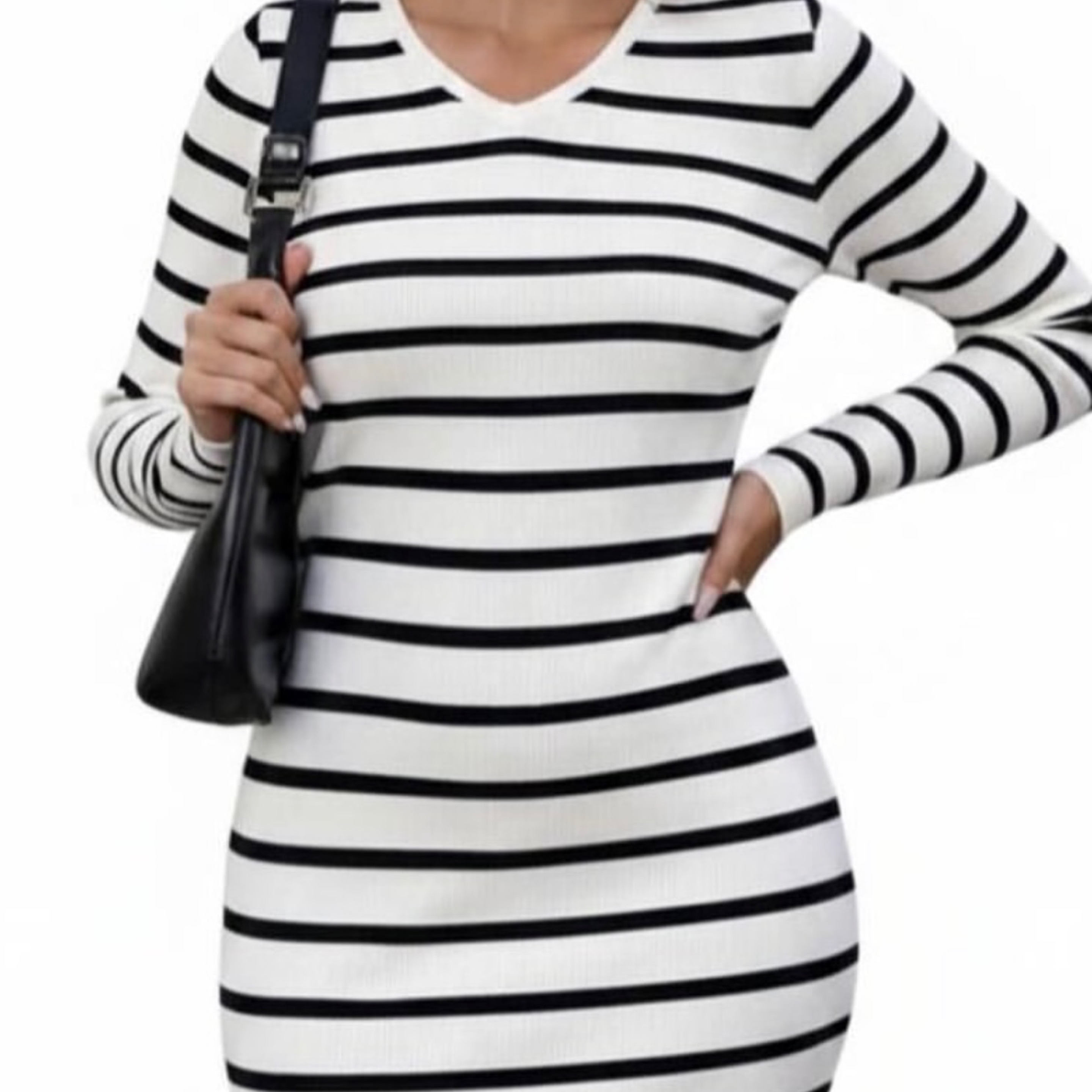 Maxi V Neck Striped Dress — product photo