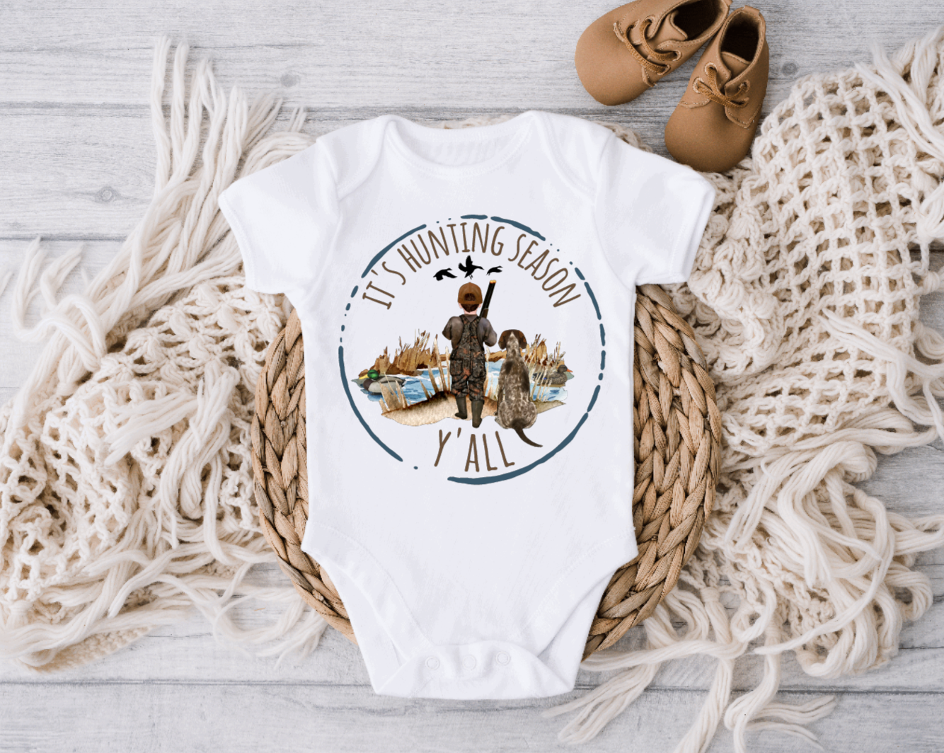 It's Hunting Season Y'all Mallard Onesie