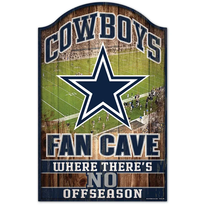 Dallas Cowboys Wood Fan Cave Sign 11x17"