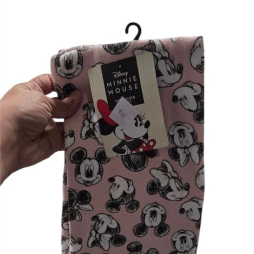Disney Minnie and Mickey Mouse Sketch Kitchen Hand Towel 2pk Pink