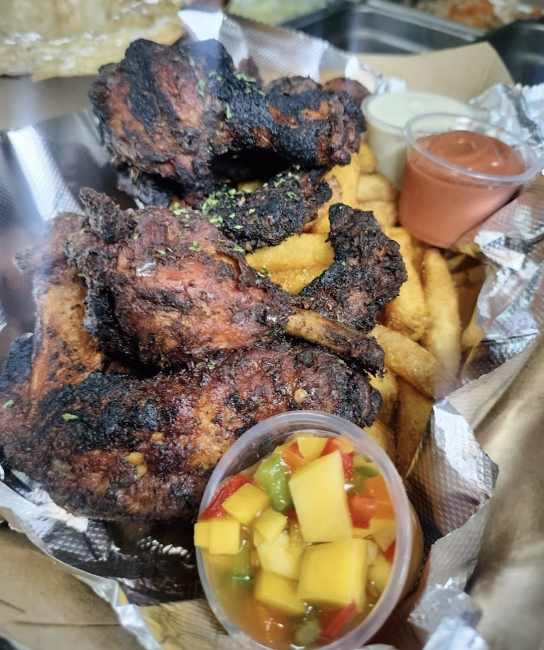 Chicken & Fries(BBQ so Jerk sauce)