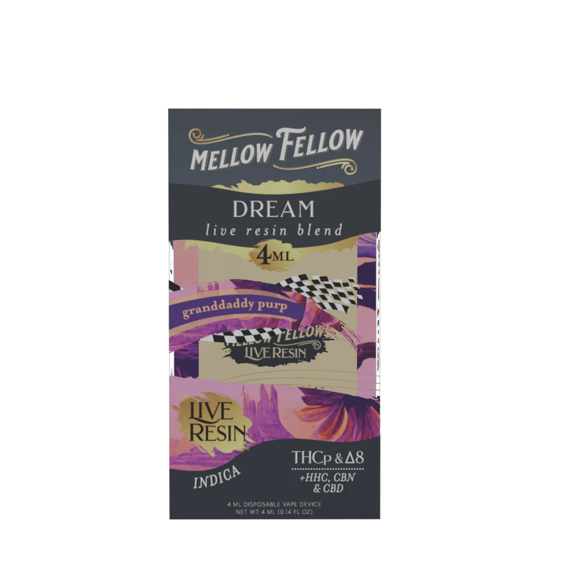 Mellow Fellow Dream Granddaddy Purp Delta 8 THC-p 4ml