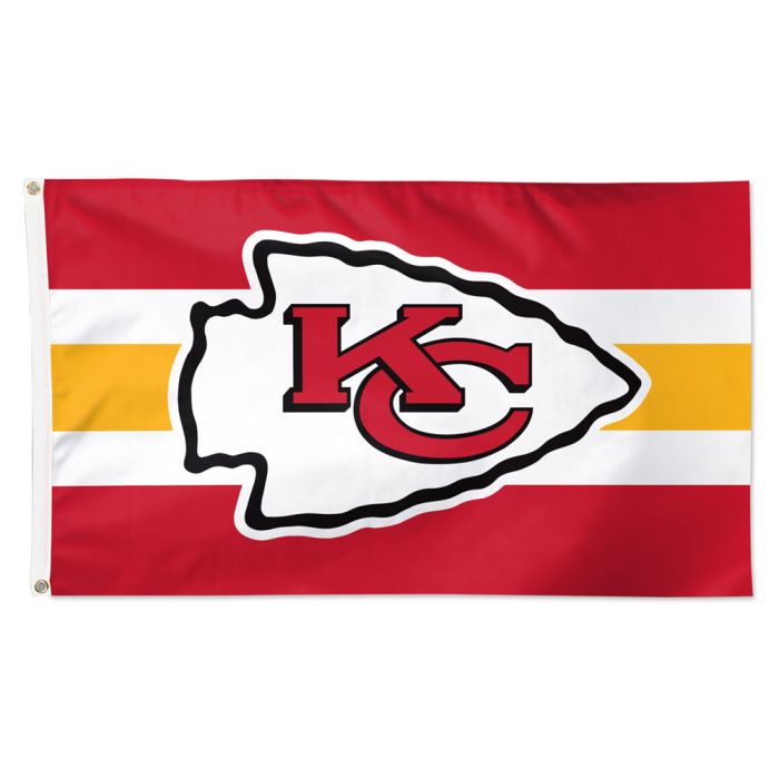 Kansas City Chiefs Deluxe Horizontal Lines Flag 3x5'
