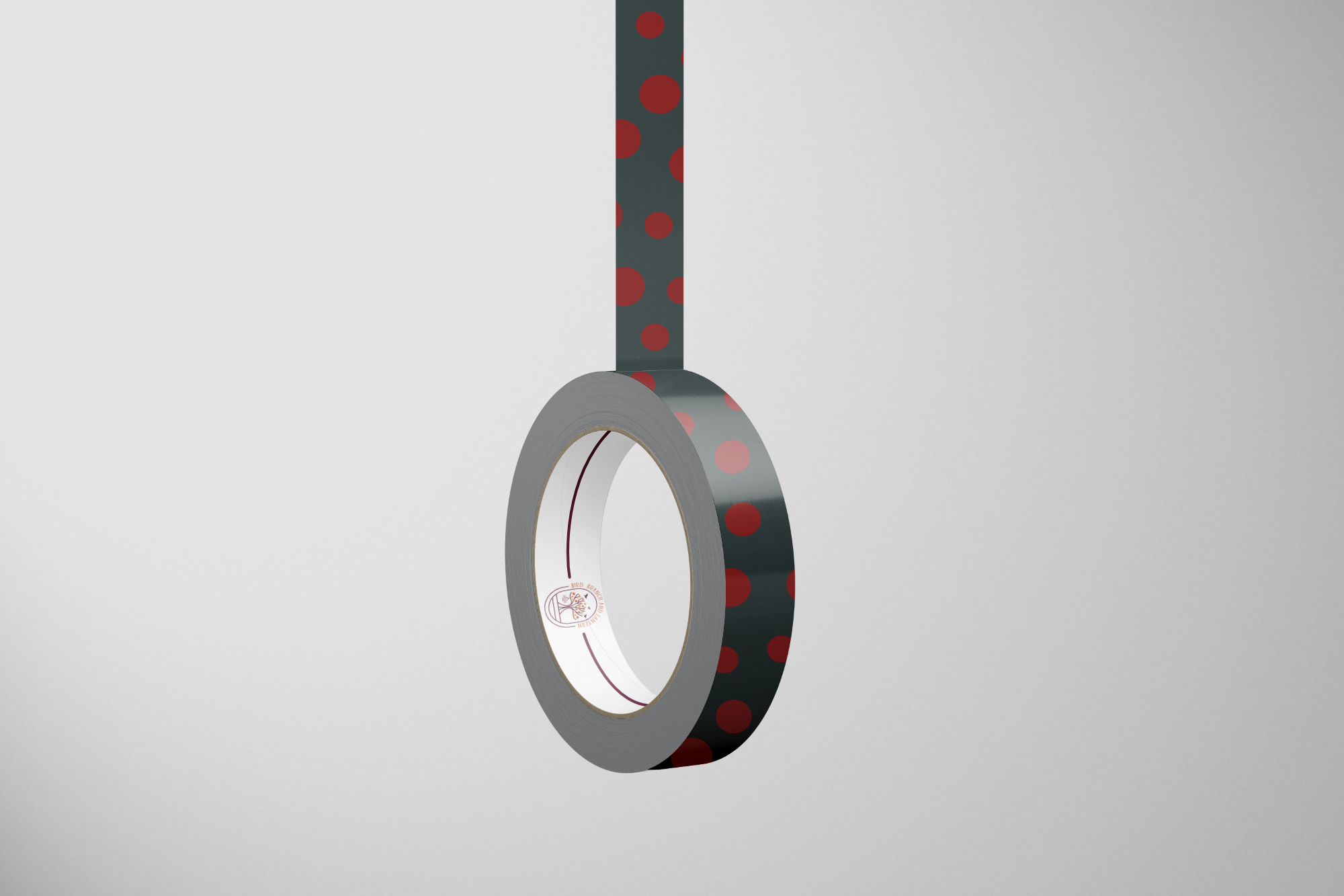 Dots-(Coal-Cranberry) 15mm Washi Tape