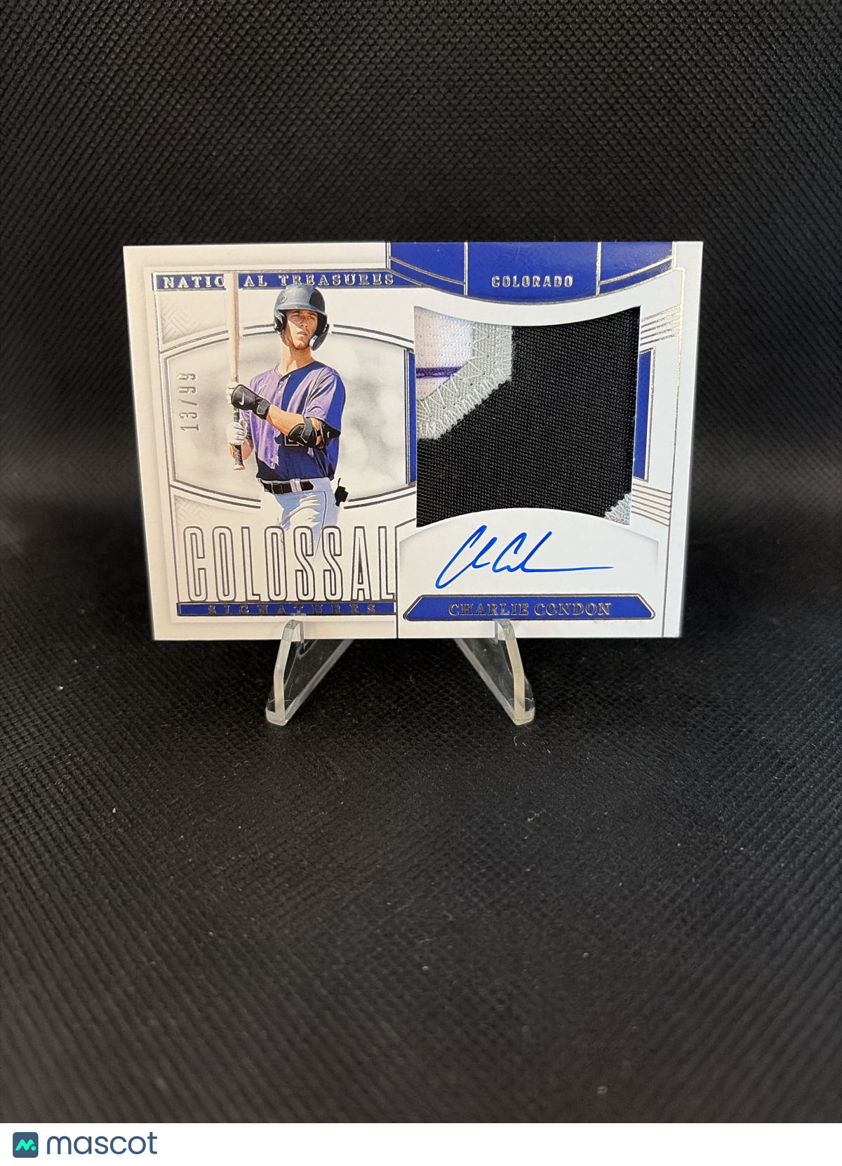 2025 Panini National Treasures Colossal Charlie Condon Patch Auto /99