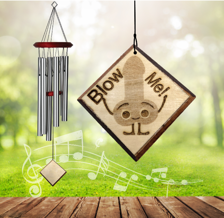 Bachelorette Party Wind Chime – “Blow Me” Gag Gift personalized wind chime