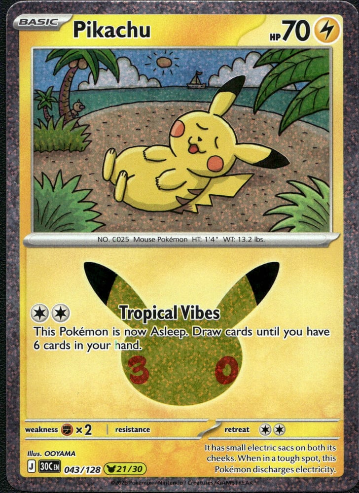 Pikachu - 30TH 43/128