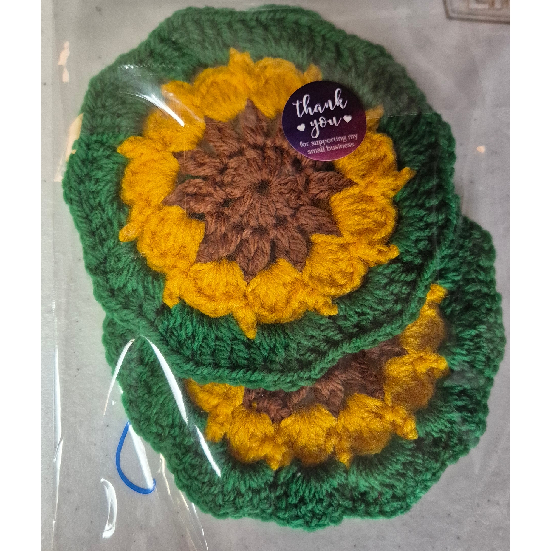 2 Pk Sunflower Coasters