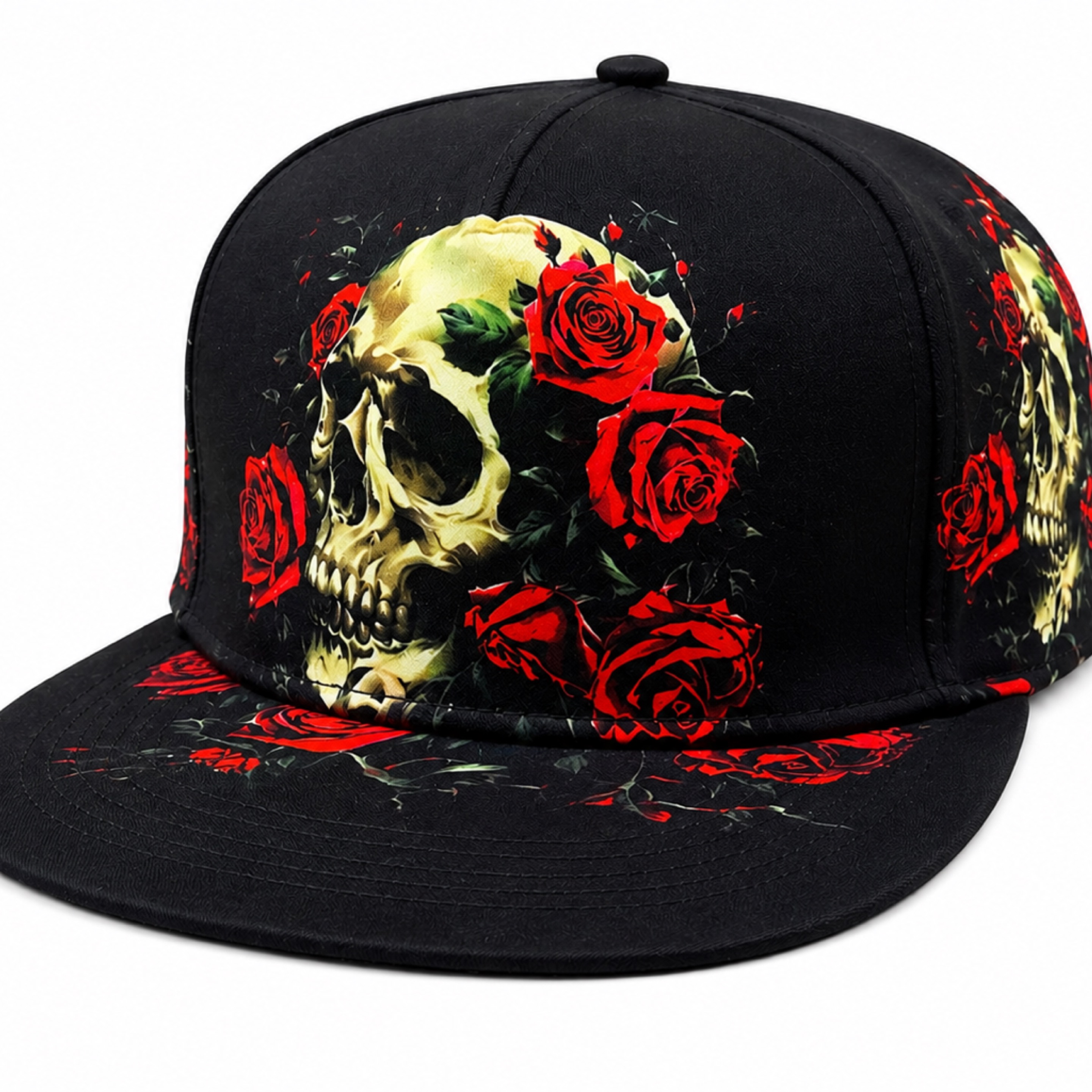 Skull & Roses Snapback Hat
