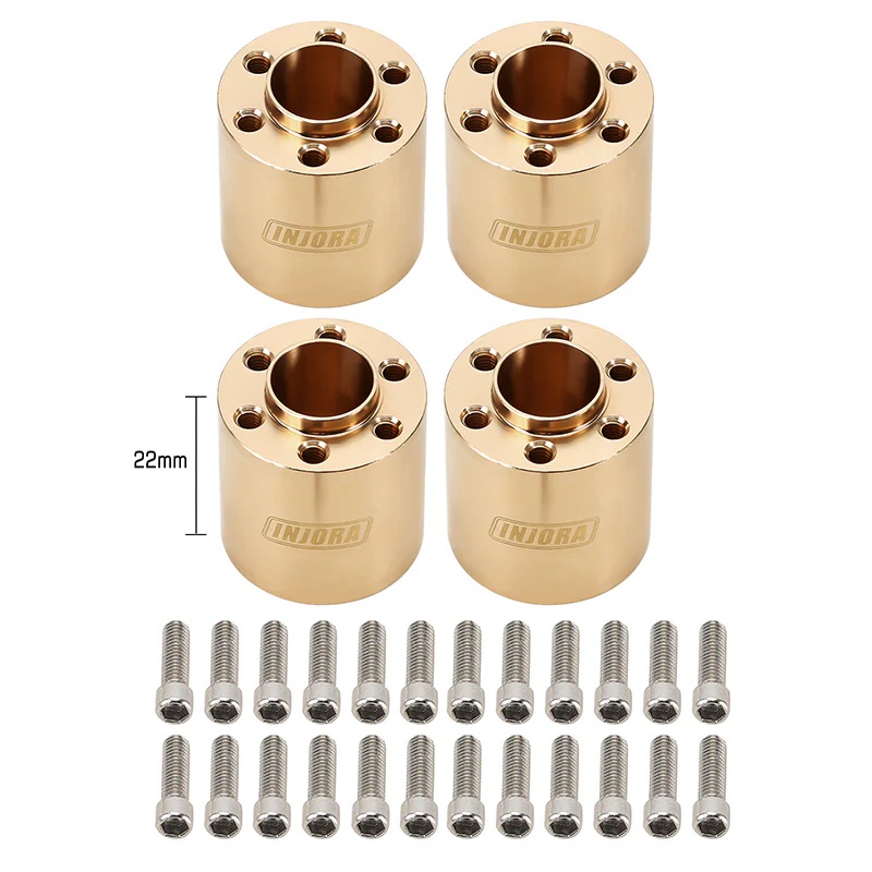 12mm 22mm Brass Wheel Hex Extenders For 1.9 2.2 Wheels