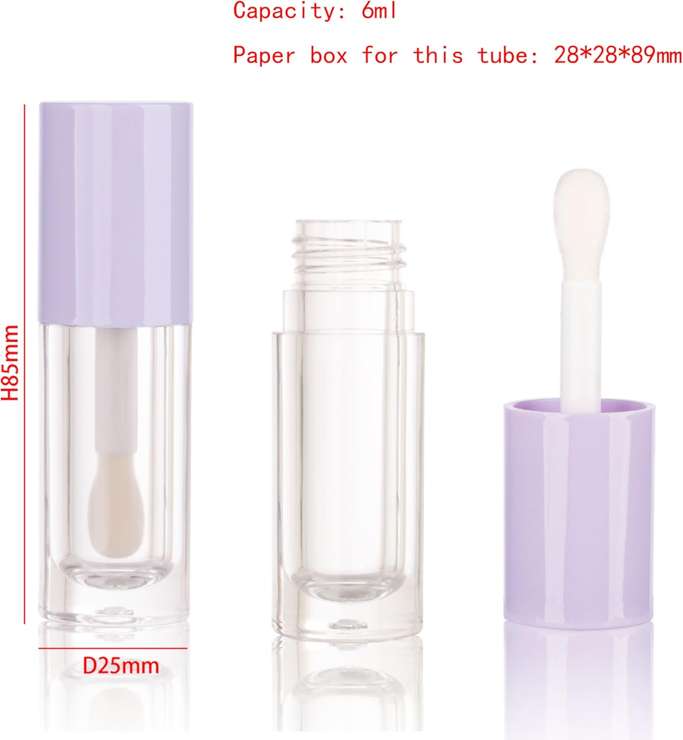 JMD Lip Gloss Round Style 1 6ML (Purple) - Regular