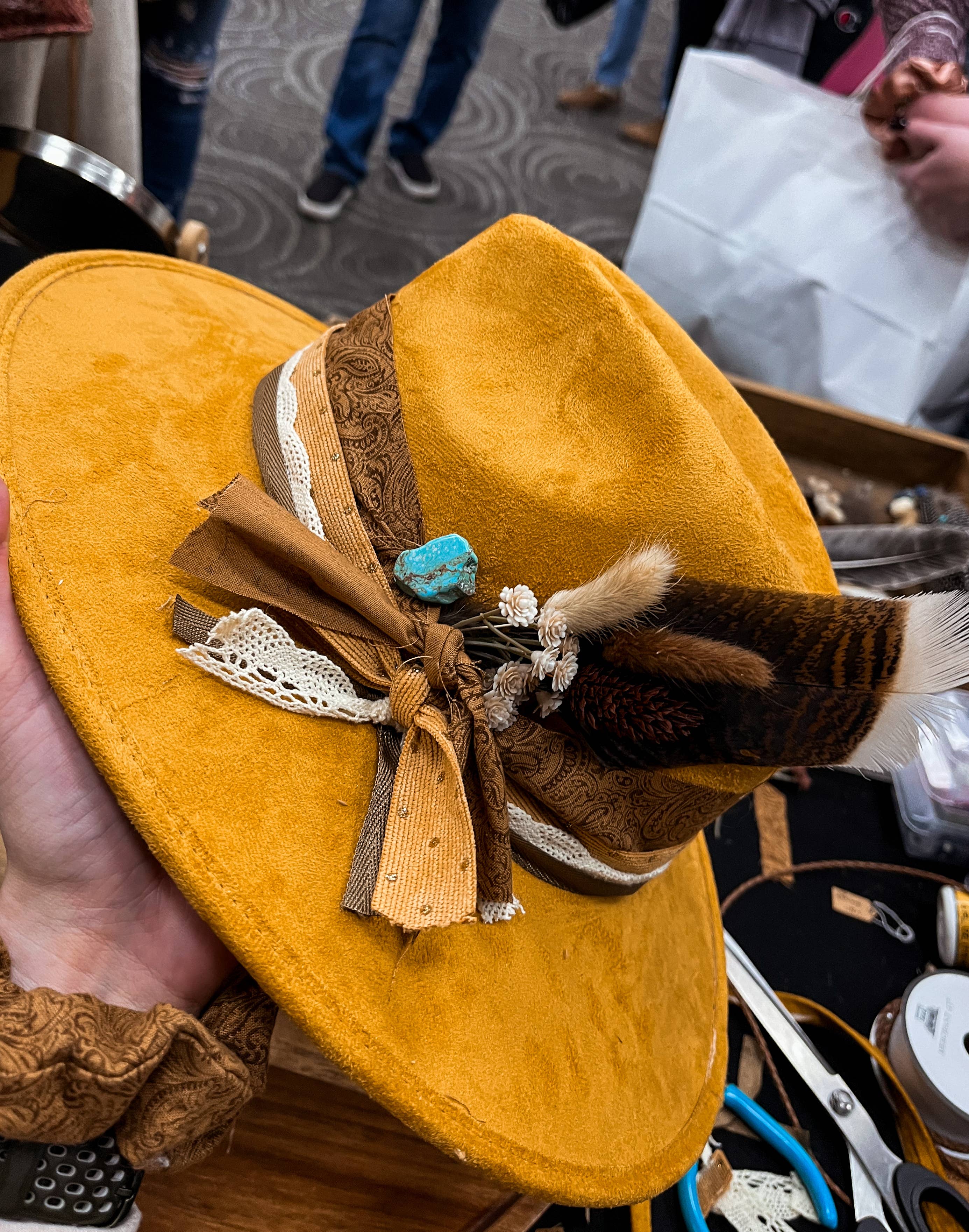 Turquoise Slab Pin For Hat