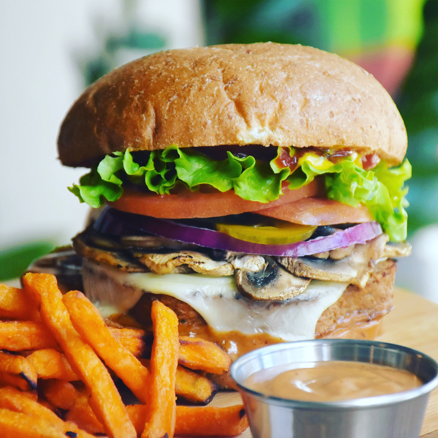 Mushroom Swiss Melt No Bull Burger