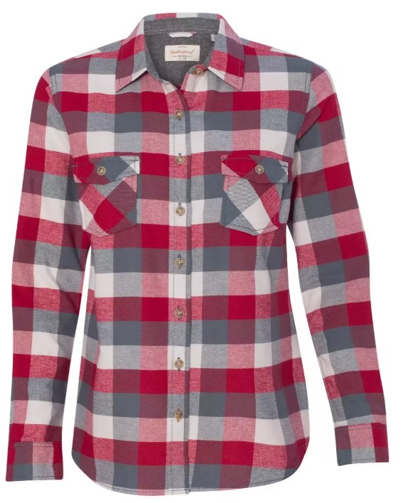 Ladies Flannel-RED/GRY