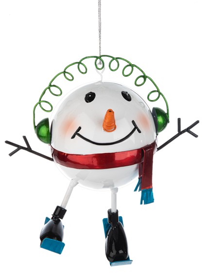 Skiing Metal Character Ornament