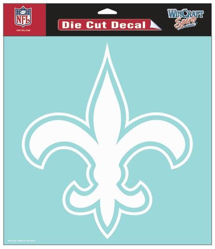 New Orleans Saints White Perfect Cut Decal 8x8"