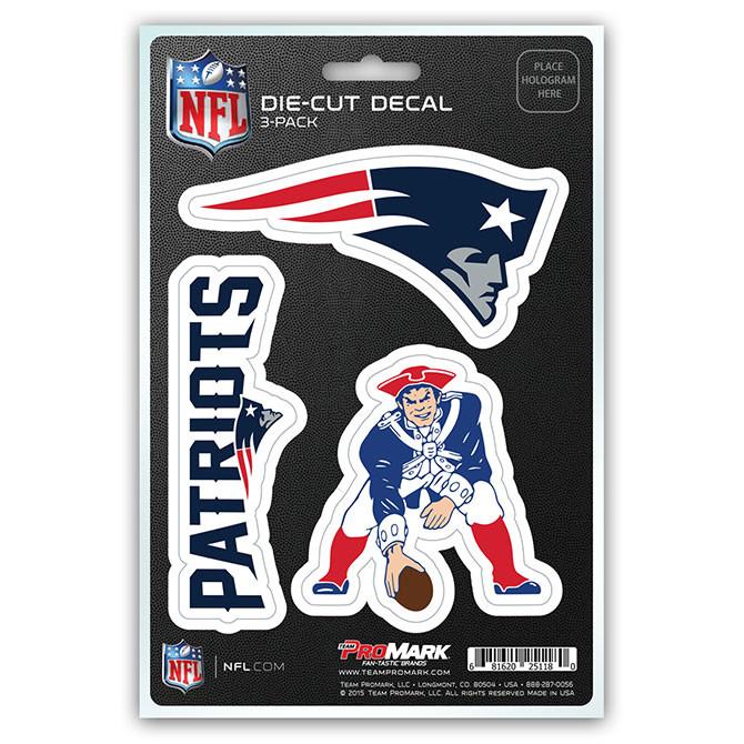 New England Patriots Die Cut Team Decals 3pk
