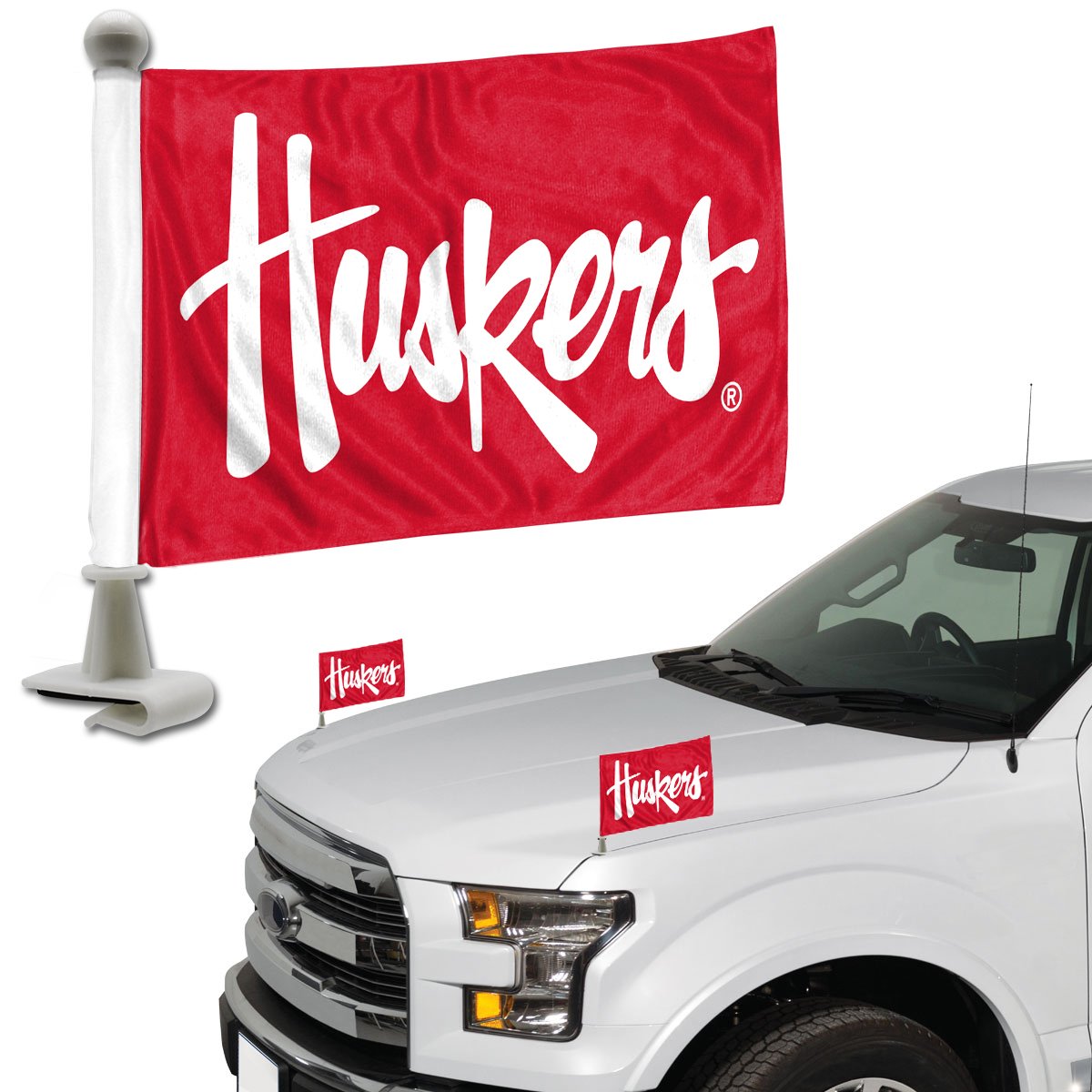 Nebraska Huskers Ambassador Car Flags Set