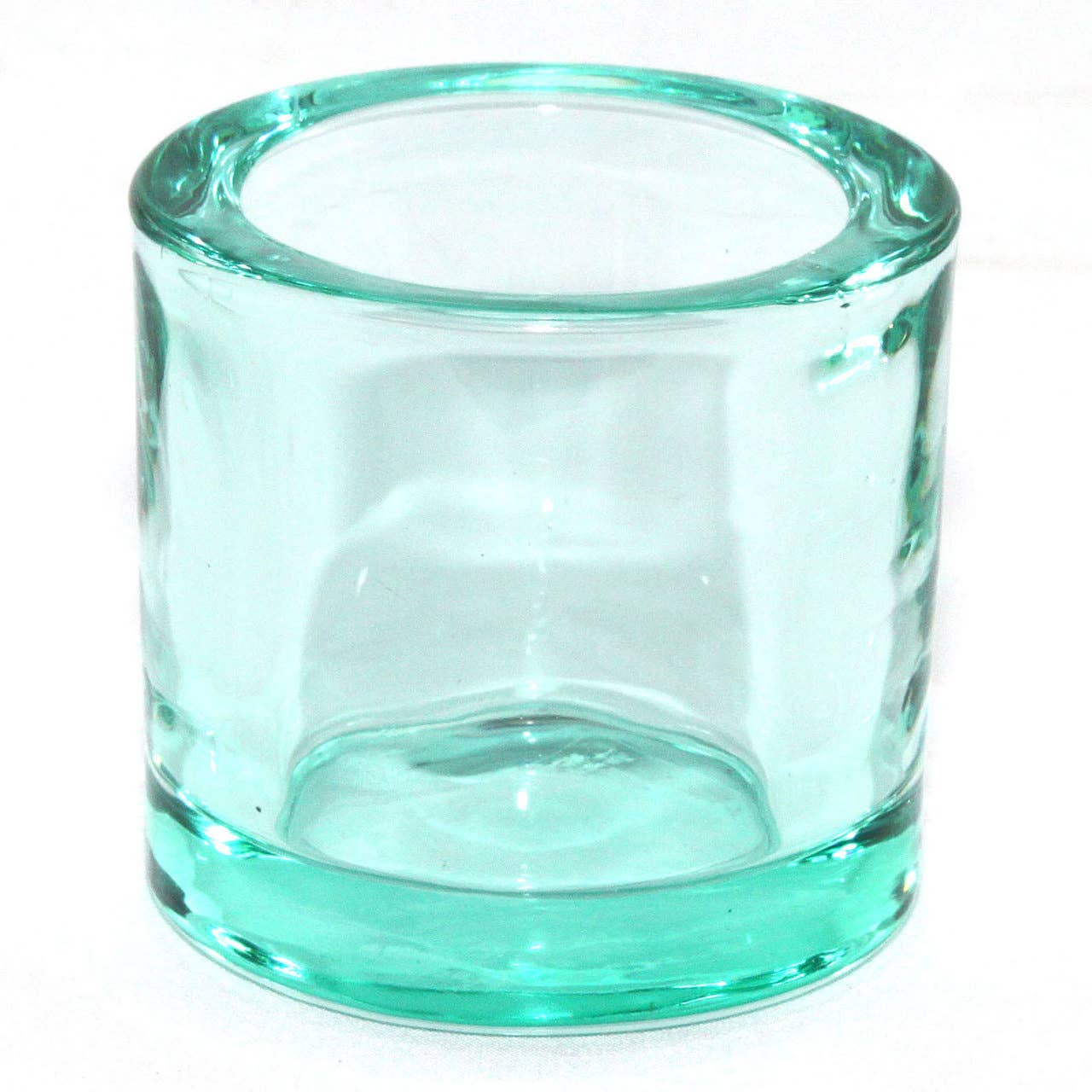 Heavy Glass Votive Holder | Aquamarine
