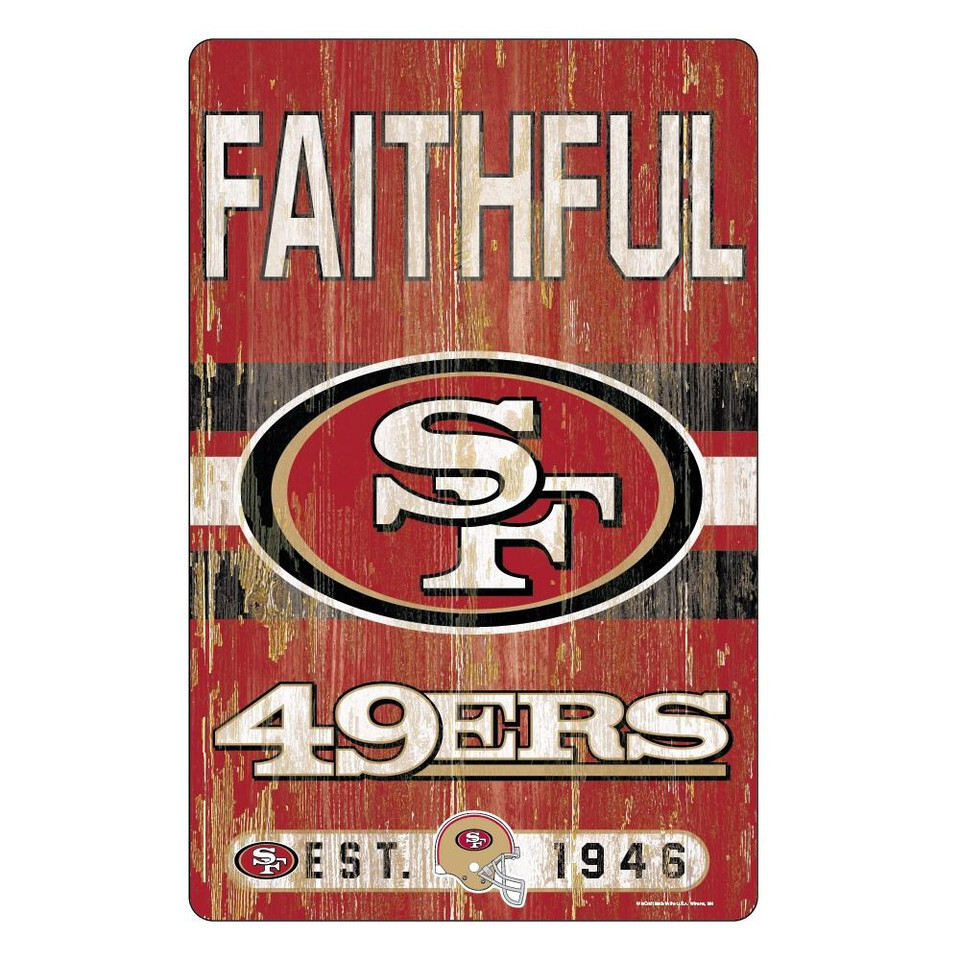 San Francisco 49ers Wood Slogan Sign 11x17"