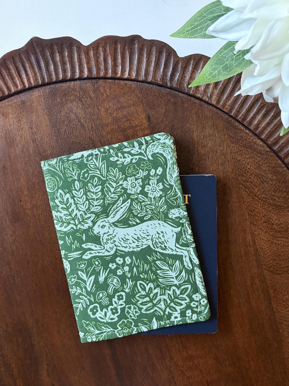 Passport Cover – Fable Green – handmade passport cover