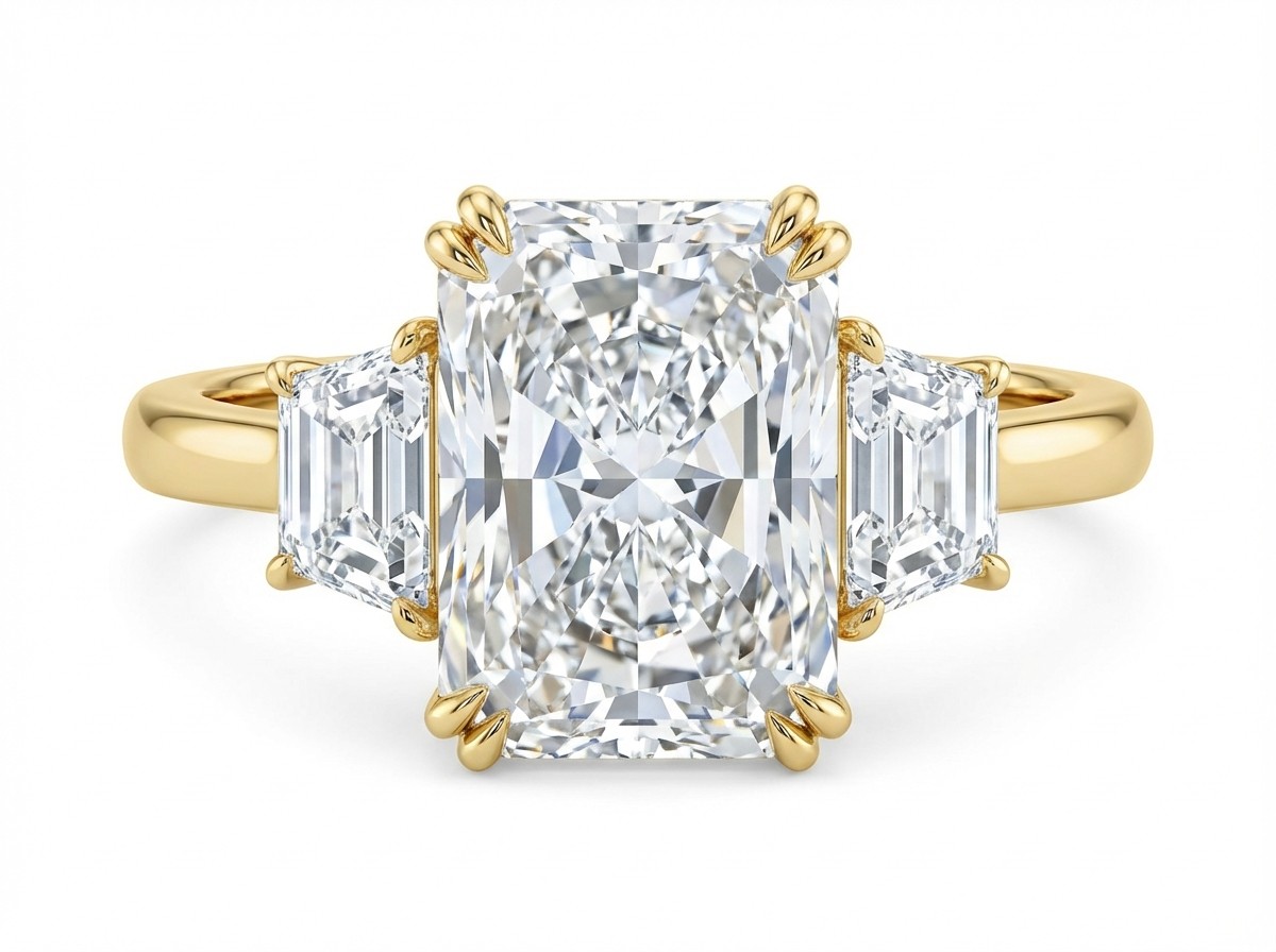 3.00ct Radiant & Trapezoid Diamond Ring