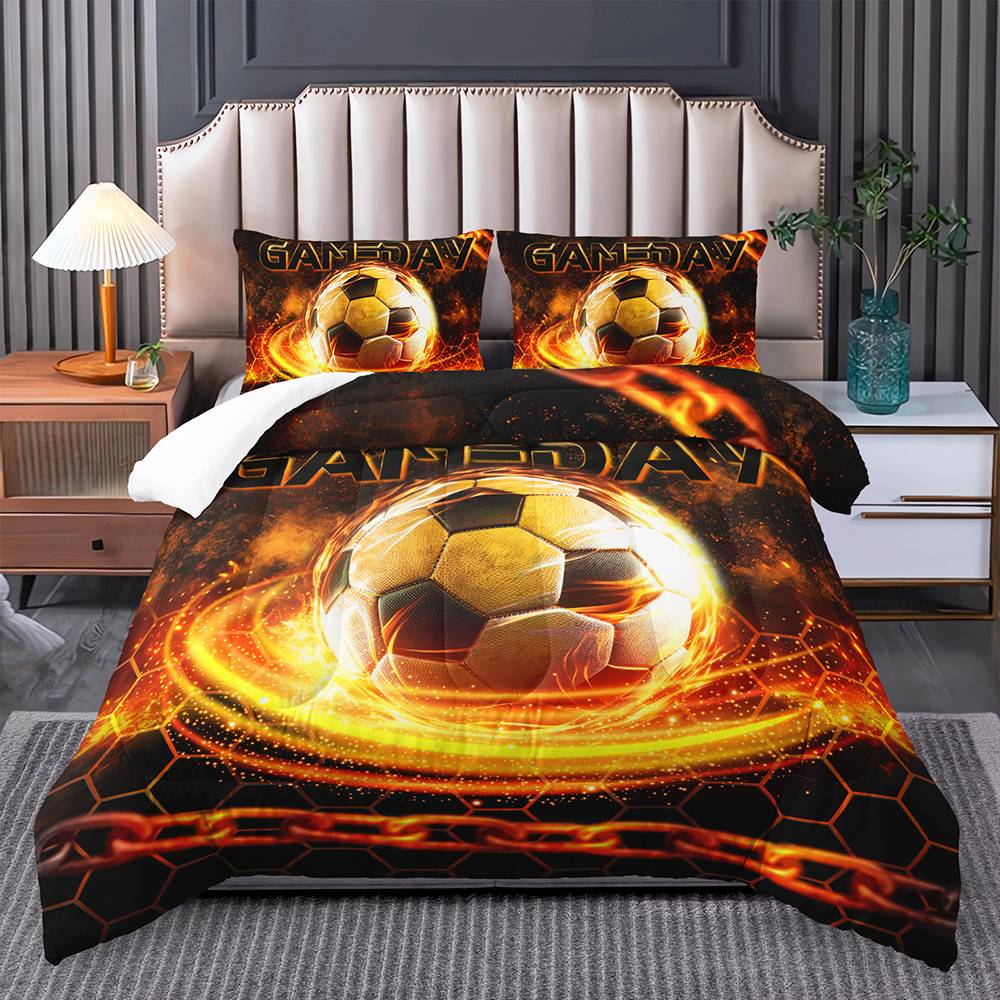 Flaming Soccer Frenzy Quilt Cover Set
