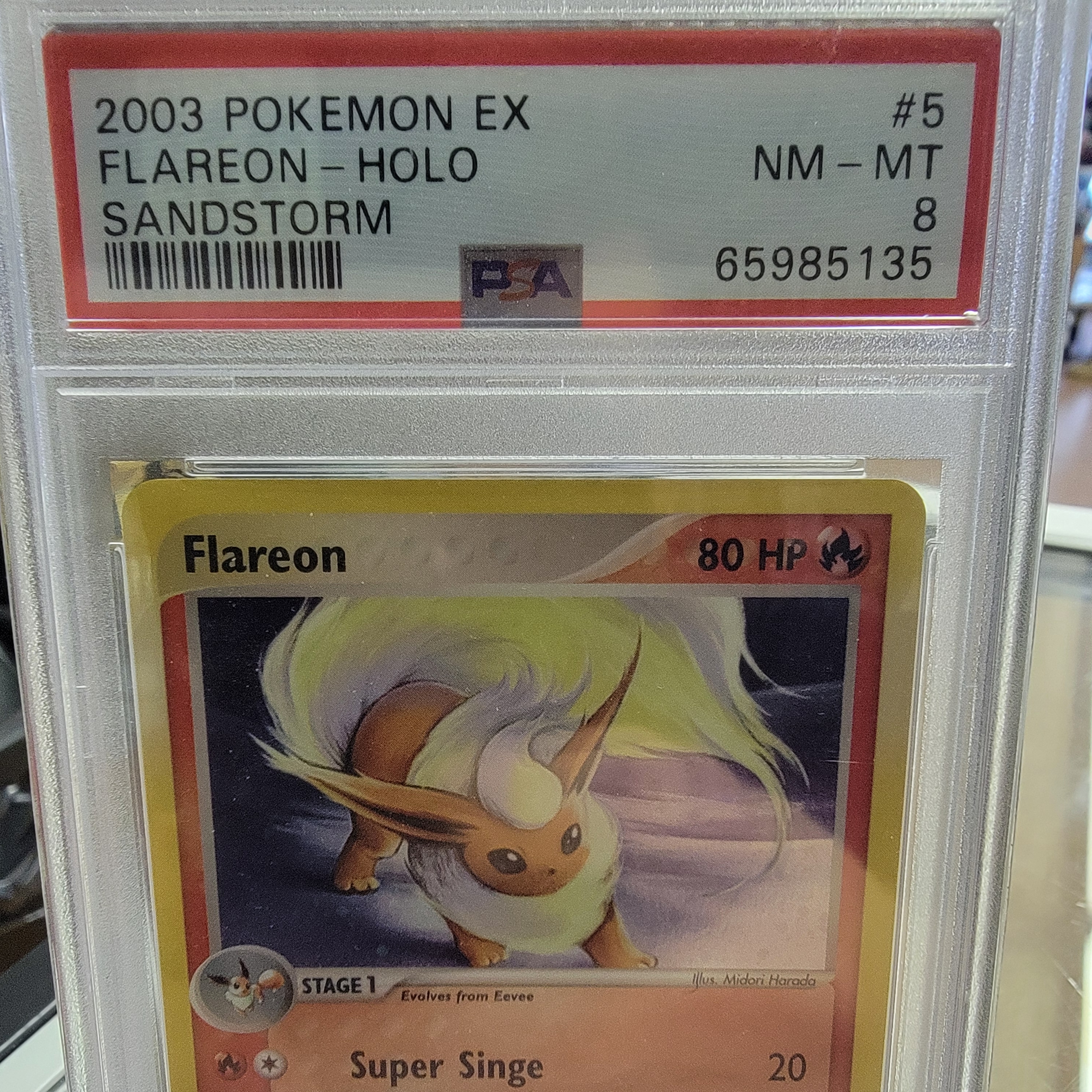 Psa 8 Flareon Holo Sandstorm Graded Card
