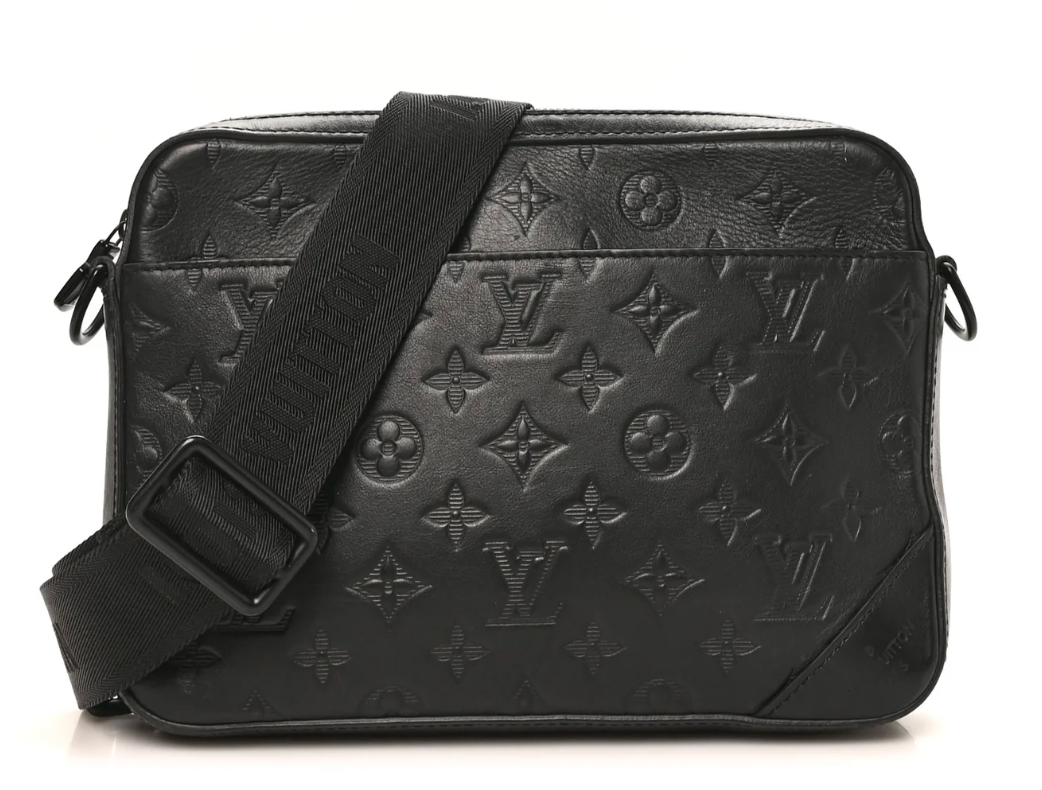 Preowned Louis Vuitton Calfskin Monogram Shadow Duo Messenger Black